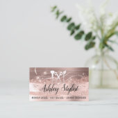 メイクアップアーティストヘアサロンラッシュロゴまつ毛バラ 名刺 (スタンド正面)