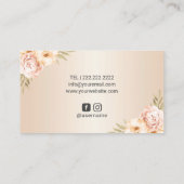 メイクアップアーティストヘアサロンヴィンテージフローラアイボリー 名刺 (裏面)