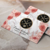 メイクアップアーティストヘアサロンヴィンテージフローラ大理石 名刺