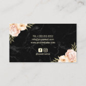 メイクアップアーティストヘアサロンヴィンテージフローラ大理石 名刺 (裏面)