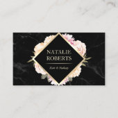 メイクアップアーティストヘアサロンヴィンテージフローラ大理石 名刺 (正面)