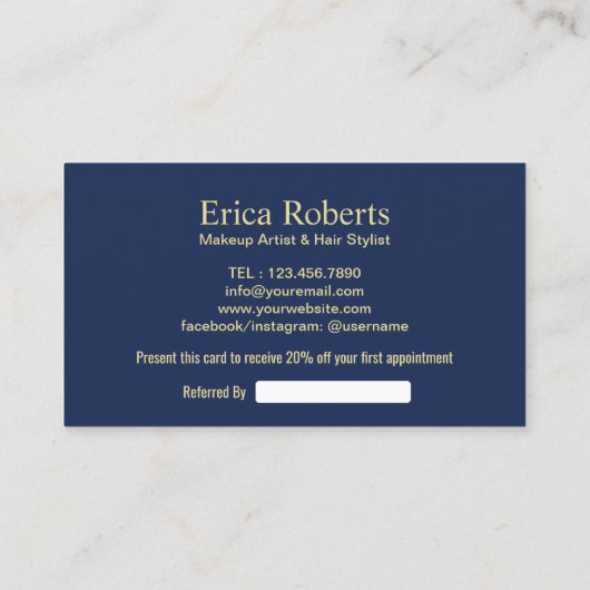 メイクアップアーティストヘアサロンヴィンテージフローラ紹介 紹介カード (裏面)