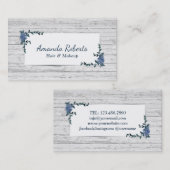 メイクアップアーティストヘアサロンヴィンテージフローラ 素朴 名刺 (正面/裏面)