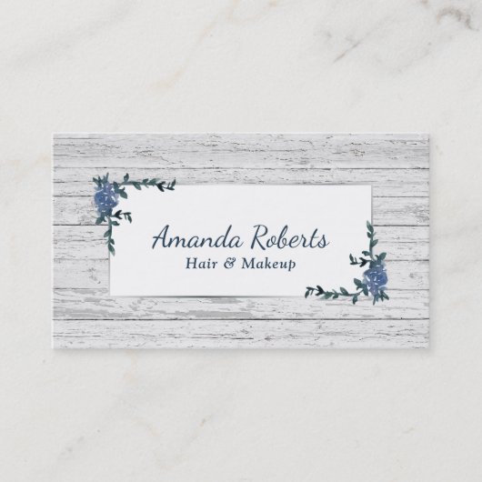 メイクアップアーティストヘアサロンヴィンテージフローラ 素朴 名刺 (正面)