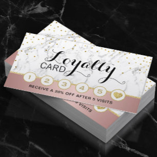 メイクアップアーティストヘアサロン大理石バラ金ゴールドロイヤリティ ロイヤリティカード