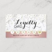 メイクアップアーティストヘアサロン大理石バラ金ゴールドロイヤリティ ロイヤリティカード (正面)