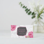 メイクアップアーティストヘアサロン幾何学的フローラ大理石 名刺 (スタンド正面)