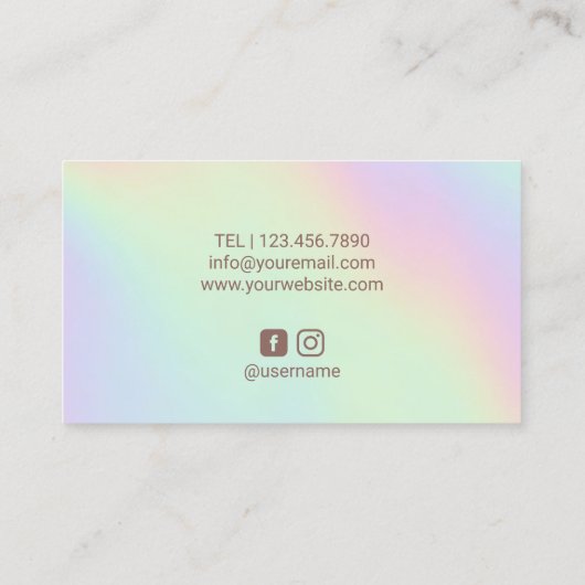 メイクアップアーティストヘアサロン素朴フラワーパステル 名刺 (裏面)