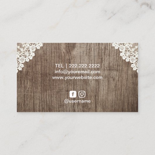 メイクアップアーティストヘアサロン素朴フローラ木製 名刺 (裏面)