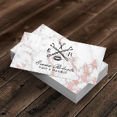 メイクアップアーティストヘアサロン美しいロゴトレンディー大理石 名刺