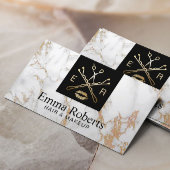 メイクアップアーティストヘアサロン美しいロゴトレンディー大理石 名刺