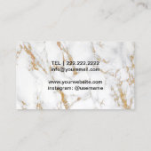 メイクアップアーティストヘアサロン美しいロゴトレンディー大理石 名刺 (裏面)