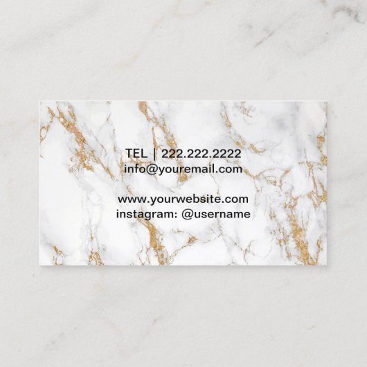 メイクアップアーティストヘアサロン美しいロゴトレンディー大理石 名刺 (裏面)