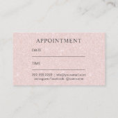 メイクアップアーティストヘアサロン赤面ピンクアポイントメント 予約カード (裏面)