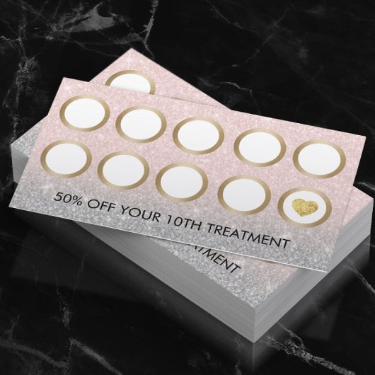 メイクアップアーティストヘアサロン赤面ピンクロイヤリティ ロイヤリティカード