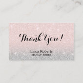 メイクアップアーティストヘアサロン赤面ピンクロイヤリティ ロイヤリティカード (裏面)