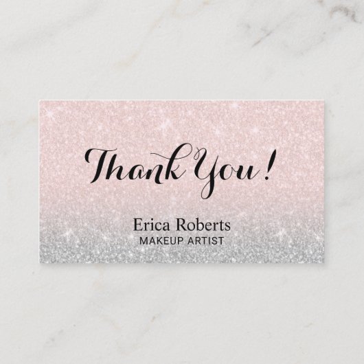 メイクアップアーティストヘアサロン赤面ピンクロイヤリティ ロイヤリティカード (裏面)