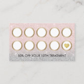 メイクアップアーティストヘアサロン赤面ピンクロイヤリティ ロイヤリティカード (正面)