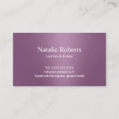 メイクアップアーティストヘアサロン金ゴールドドリップスモダンパープル ロイヤリティカード (裏面)