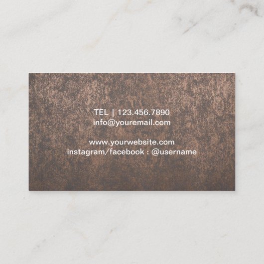 メイクアップアーティストヘアサロン金ゴールドリーフ大理石&銅 名刺 (裏面)