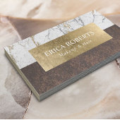 メイクアップアーティストヘアサロン金ゴールドリーフ大理石&銅 名刺