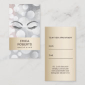 メイクアップアーティストヘアサロン金ゴールド&シルバーアポイントメント 予約カード (正面/裏面)