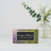 メイクアップアーティストヘアスキン爪、 ネイル気にグリーストライプ   名刺 (スタンド正面)