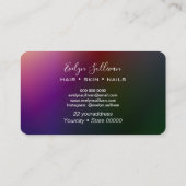 メイクアップアーティストヘアスキン爪、 ネイル気にグリーストライプ   名刺 (裏面)