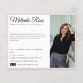 メイクアップアーティストヘアスタイリストプロフェッショナルピンクフローラ チラシ (裏面)