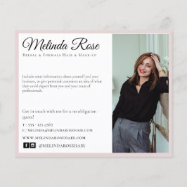 メイクアップアーティストヘアスタイリストプロフェッショナルピンクフローラ チラシ