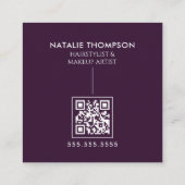 メイクアップアーティストヘアスタイリスト爪、 ネイルテック美しいサロン スクエア名刺 (裏面)