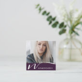 メイクアップアーティストヘアスタイリスト爪、 ネイルテック美しいサロン スクエア名刺 (スタンド正面)