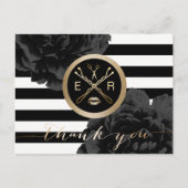 メイクアップアーティストヘアモダンサロンストライプサンキュー ポストカード (正面)