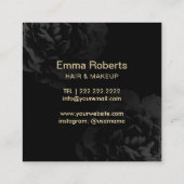 メイクアップアーティストヘアモダンサロンストライプフローラ スクエア名刺 (裏面)