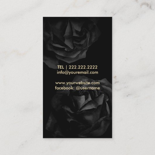 メイクアップアーティストヘアモダンサロンストライプレッドフローラ 名刺 (裏面)