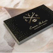 メイクアップアーティストヘアモダンサロンブラック&金ゴールド 名刺