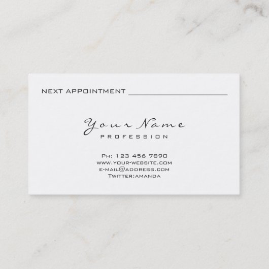 メイクアップアーティストヘアーブラッシュピンクの白黒の目 予約カード (裏面)