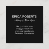 メイクアップアーティストヘア美しいサロンストライプモダン スクエア名刺 (裏面)