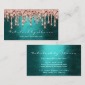 メイクアップアーティストヘア3Dエフェクトドリップバラブラック 名刺 (正面/裏面)