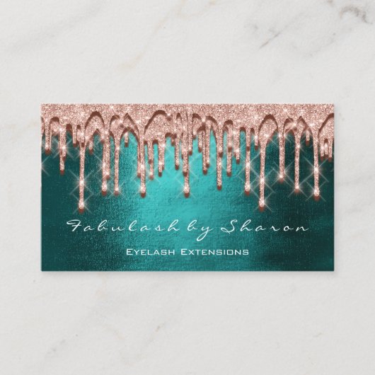 メイクアップアーティストヘア3Dエフェクトドリップバラブラック 名刺 (正面)