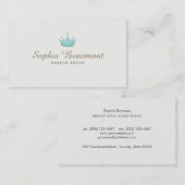 メイクアップアーティストヘア&美しいターコイズクラウン 名刺 (正面/裏面)