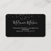 メイクアップアーティストホクエレガントラヒックグリッターブラック 名刺 (裏面)