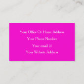 メイクアップアーティストホットピンクブライトカラフルサロン 名刺 (裏面)