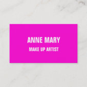 メイクアップアーティストホットピンクブライトカラフルサロン 名刺 (正面)