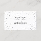 メイクアップアーティストホットピンクリップシルバー紙吹雪 名刺 (裏面)