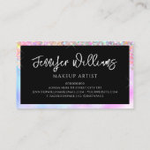 メイクアップアーティストホログラフィックオパールグリッターレインボー 名刺 (裏面)