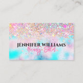 メイクアップアーティストホログラフィックオパールグリッター虹色 名刺 (正面)