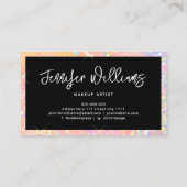 メイクアップアーティストホログラフィックグリッタースクリプトパステル 名刺 (裏面)