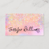 メイクアップアーティストホログラフィックグリッタースクリプトパステル 名刺 (正面)