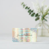 メイクアップアーティストホログラフィックグリッターフェイク金ゴールド 名刺 (スタンド正面)